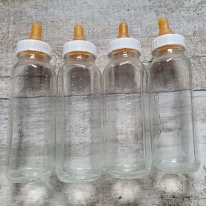 Vintage Evenflo Glass Baby Bottle With Rubber Nipple and Stopper
